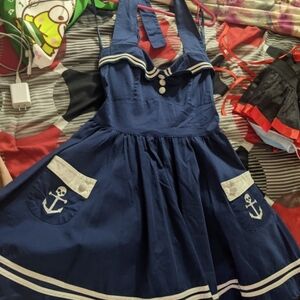 Nautical Navy Blue Womens Dress